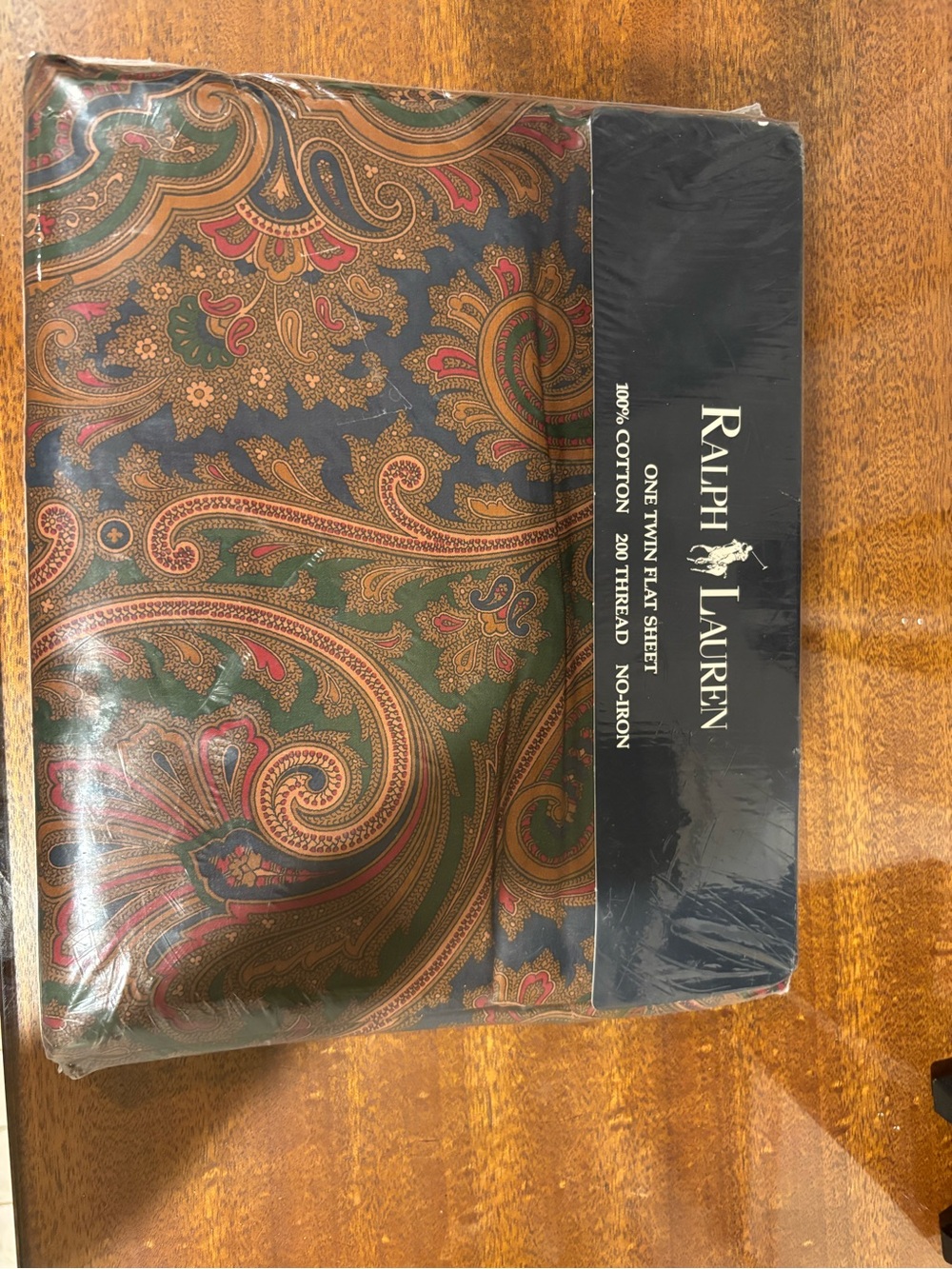New, Vintage Ralph Lauren Elizabethan Paisley Twin Flat Sheet 100% Cotton